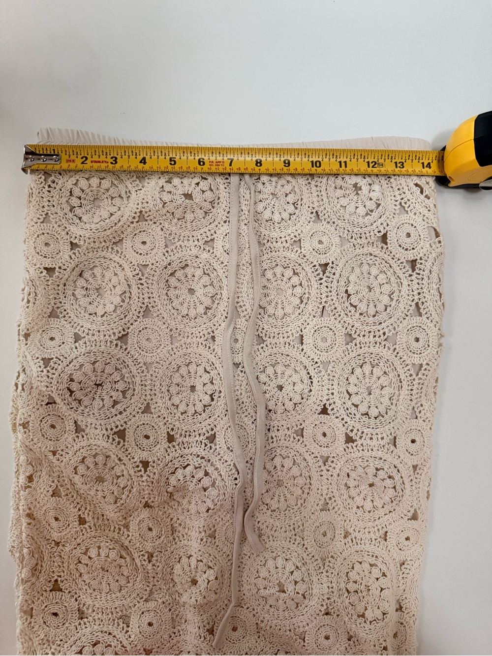 Opullence Paris Crochet Lace Maxi Skirt Cream Boho Resort M - Picture 7 of 7